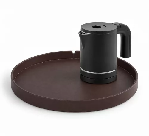 Bentley Maroa tray (classic brown) + Halo kettle, 0.6 l (matt black) – set