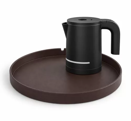 Bentley Maroa tray (classic brown) + Halo kettle, 1 l (black) – set