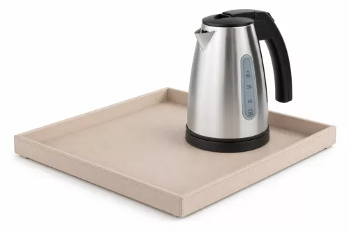 Bentley Fuji tray (natural) + Saffron View kettle, 1 l (stainless steel) – set