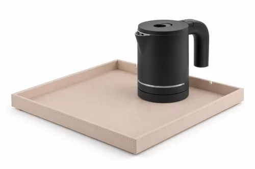 Bentley Fuji tray (natural) + Halo kettle, 0.6 l (matt black) – set