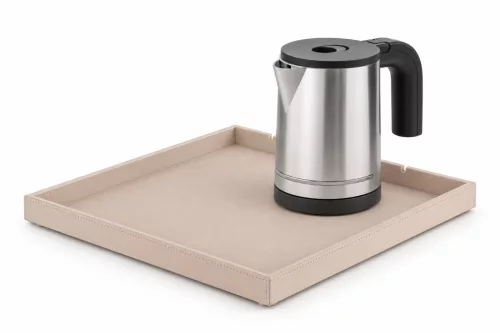 Bentley Fuji tray (natural) + Halo kettle, 0.8 l (stainless steel) – set