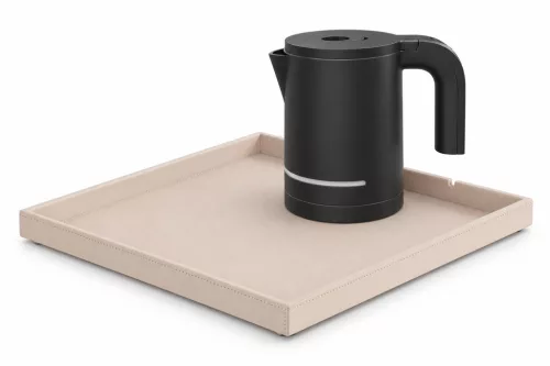Bentley Fuji tray (natural) + Halo kettle, 1 l (black) – set