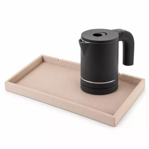 Bentley Etna tray (natural) + Halo kettle, 0.6 l (matt black) – set