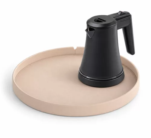 Bentley Maroa tray (natural) + Coral kettle, 0.5 l (matt black) – set