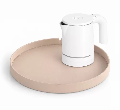 Bentley Maroa tray (natural) + Halo kettle, 0.6 l (white) – set