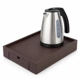   Bentley Stromboli tray (classic brown) + Saffron View kettle, 1 l (stainless steel) – set