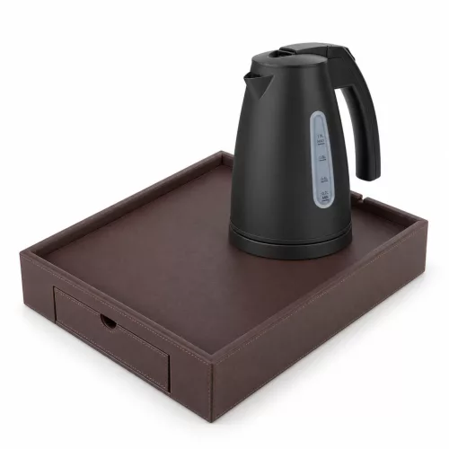 Bentley Stromboli tray (classic brown) + Saffron View kettle, 1 l (matt black) – set
