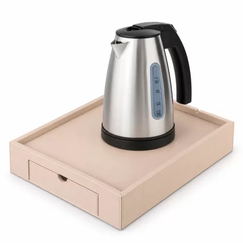 Bentley Stromboli tray (natural) + Saffron View kettle, 1 l (stainless steel) – set