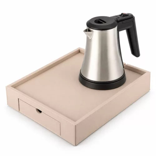 Bentley Stromboli tray (natural) + Coral kettle, 0.5 l (stainless steel) – set