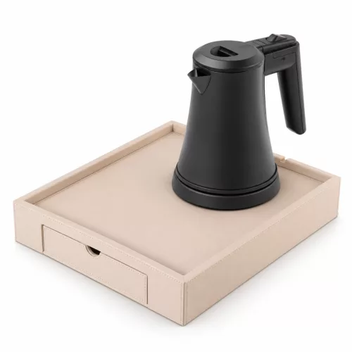 Bentley Stromboli tray (natural) + Coral kettle, 0.5 l (matt black) – set