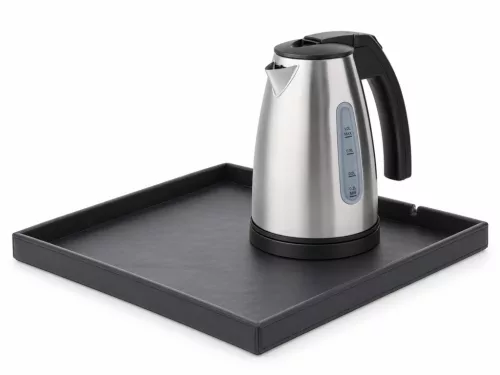 Bentley Fuji tray (black) + Saffron View kettle, 1 l (stainless steel) – set
