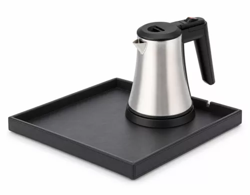 Bentley Fuji tray (black) + Coral kettle, 0.5 l (stainless steel) – set
