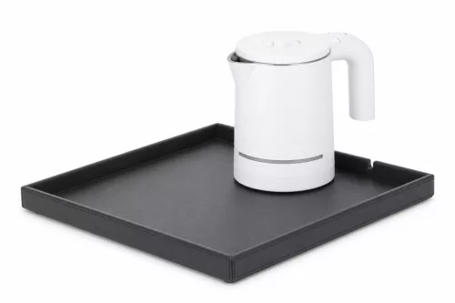 Bentley Fuji tray (black) + Halo kettle, 0.6 l (white) – set