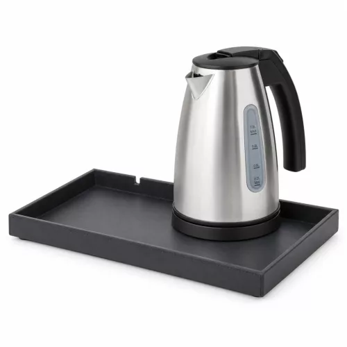 Bentley Etna tray (black) + Saffron View kettle, 1 l (stainless steel) – set
