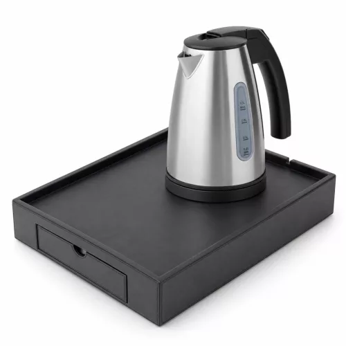 Bentley Stromboli tray (black) + Saffron View kettle, 1 l (stainless steel) – set
