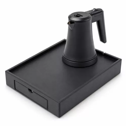 Bentley Stromboli tray (black) + Coral kettle, 0.5 l (matt black) – set