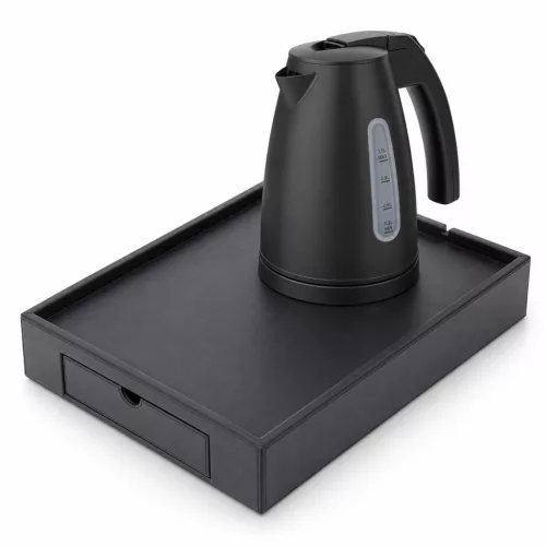 Bentley Stromboli tray (black) + Saffron View kettle, 1 l (matt black) – set