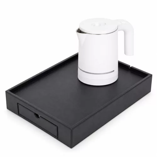 Bentley Stromboli tray (black) + Halo kettle, 0.6 l (white) – set