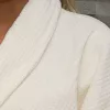 Serene Luxury Velour Waffle Bathrobe Ivory XL, 400 g