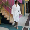 Velvety light velour robe White XL 350g