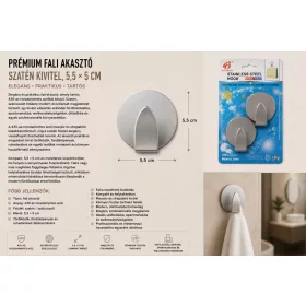   Premium wall hook – 430 stainless steel, satin finish, 5,5 × 5 cm