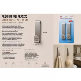   Premium wall hook – 430 stainless steel, satin finish, 2,8 × 8,5 cm