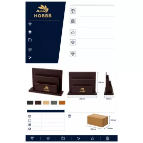 HOBBB Svaneke leather-effect brochure holder