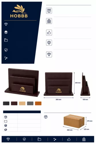 HOBBB Svaneke leather-effect brochure holder