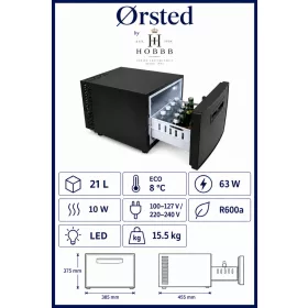 HOBBB Ørsted minibar fridge, 21 l
