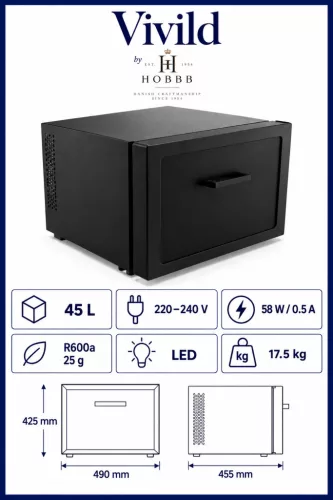 HOBBB Vivild minibar fridge, 45 l