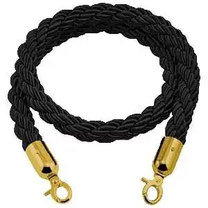 Black twisted barrier rope, 160cm (CSKFA)