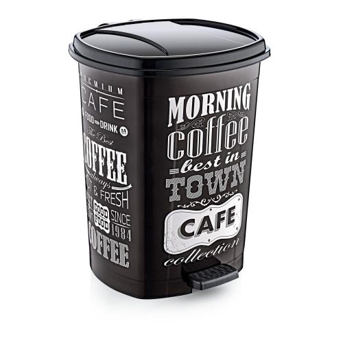 Plastic pedal bin, black/black pattern GOGO 20L