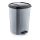 Plastic pedal bin, silver/black 50L