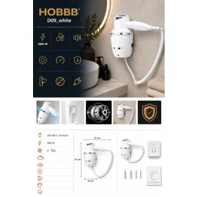 HOBBB Holte hair dryer, 1800 W