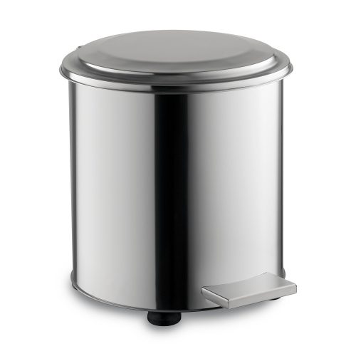 Stainless industrial pedal bin, 50 L, shiny