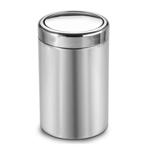 Stainless steel Henger trash can with flip lid 30L, shiny