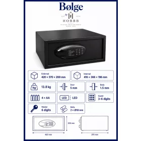 HOBBB Bølge safe, black