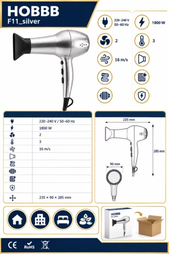 HOBBB Espergærde hair dryer, 1800 W