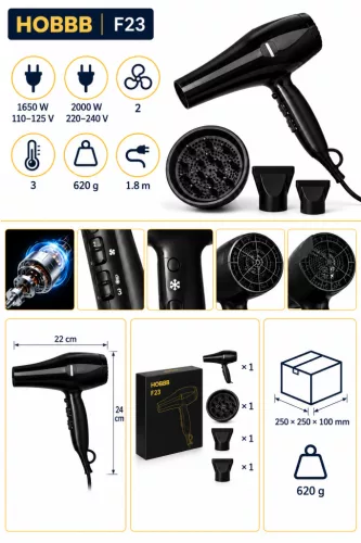 HOBBB Valby hair dryer, 2000 W