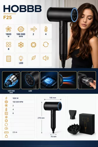 HOBBB Hvidovre hair dryer, 1800 W