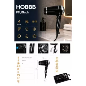 HOBBB Hellerup folding hair dryer, 1800 W