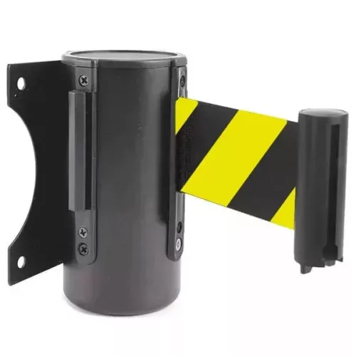 Wall-mounted belt unit metal, with yellow-black belt, 5m, 5m (FTFSF)
