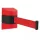 Red wall-mounted plastic retractable belt barrier, with red-white belt, 5m, 5m (FTMPF)
