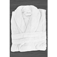 Shawl collar terry bathrobe