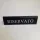 RISERVATO table sign, black faux leather, white print, large
