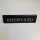 RISERVATO table sign, dark brown faux leather, white print, large
