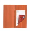 Wood-effect faux leather bill folder, 10 × 20 cm, 1 large pocket
