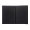 Black leather-look menu holder with elastic band, A5