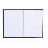Black leather-look menu holder with elastic band, A5