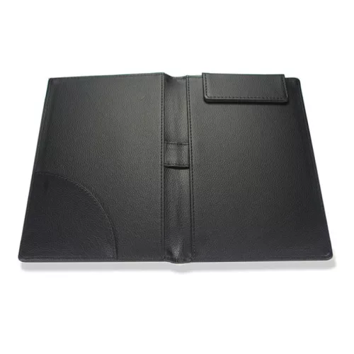 Magnetic bill folder, black faux leather